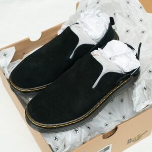 Doc Martens Carlsons Black Suede Slingback Platform Mule Sz 8 US Men Ladies 9